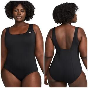 Nike NWT U-Back Plus Size One Piece Swimsuit Black Size 2X Shelf Bra Padded